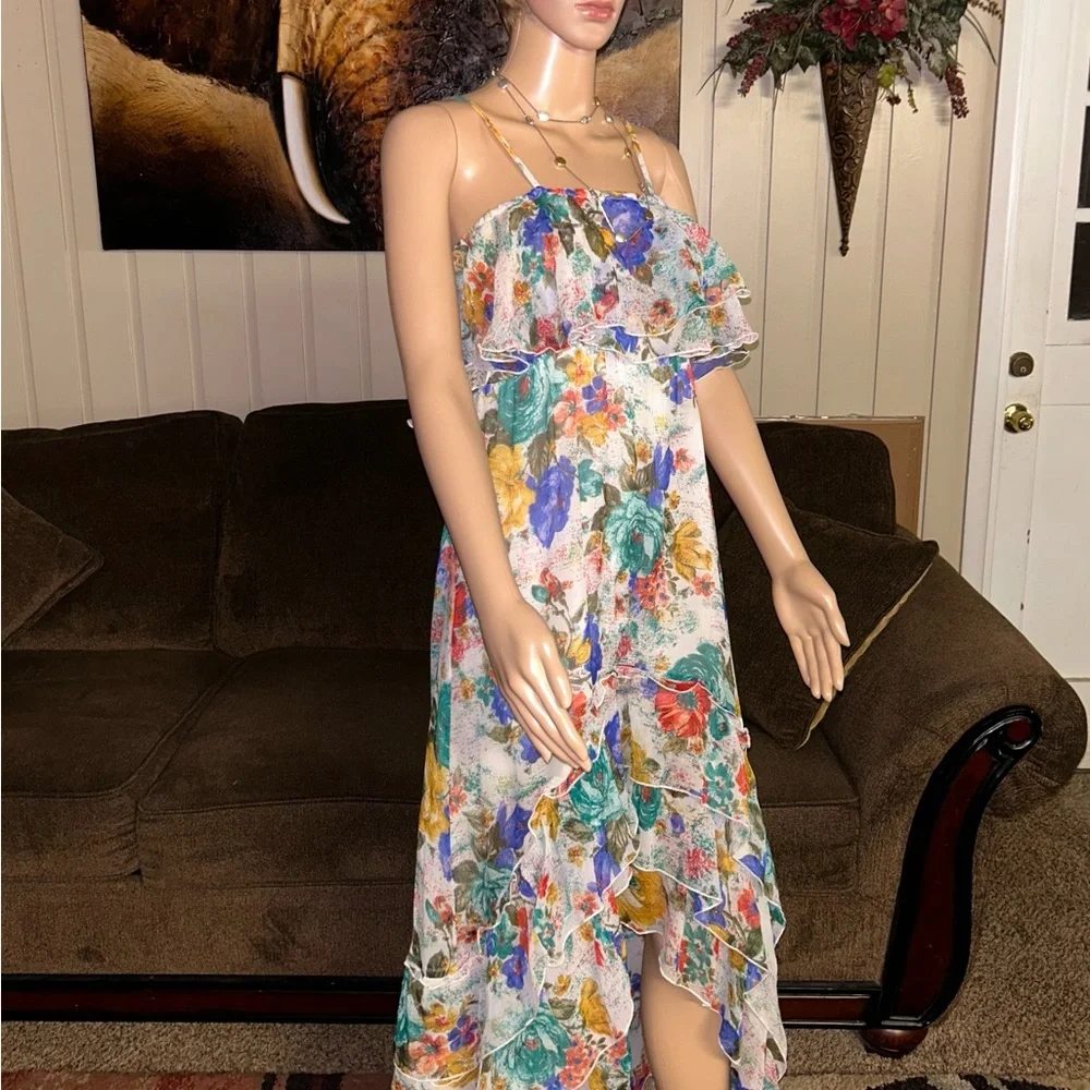 Milly ~ Women’s Medium ~ Multi-Colors ~ Floral ~ Maxi ~ Asymmetrical ~ Dress - Picture 13 of 16